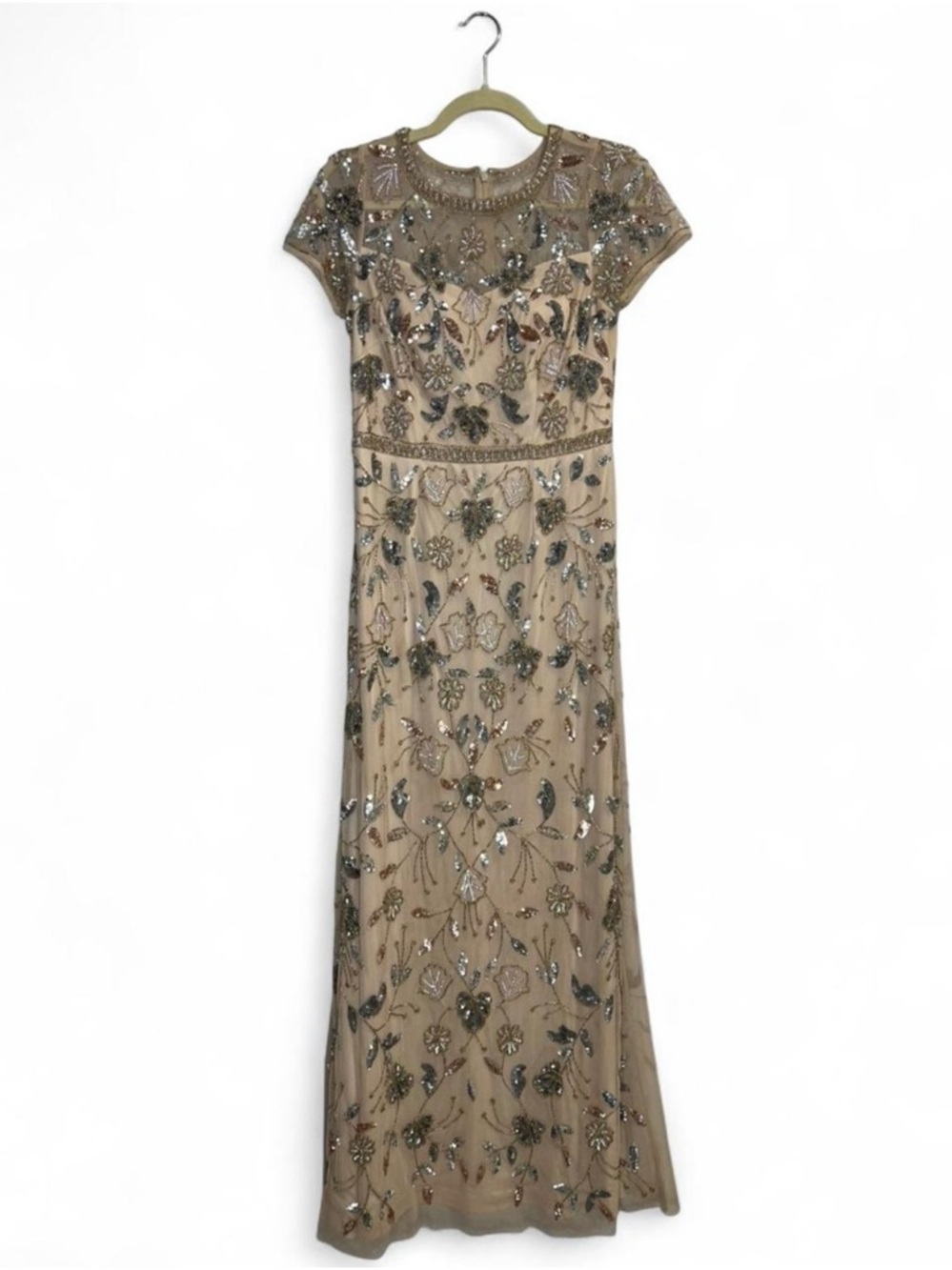 Adrianna Papell Blush Floral Sequin Maxi Dress - Picture 6 of 16